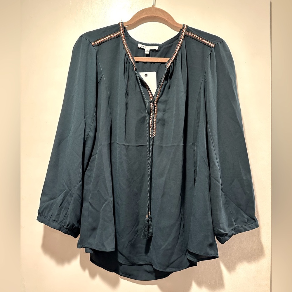 Tassel Tie Peasant Top